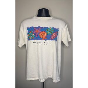 Vintage Madeira Beach Florida T-Shirt Mens Large Tultex 90's Coatal Graphic